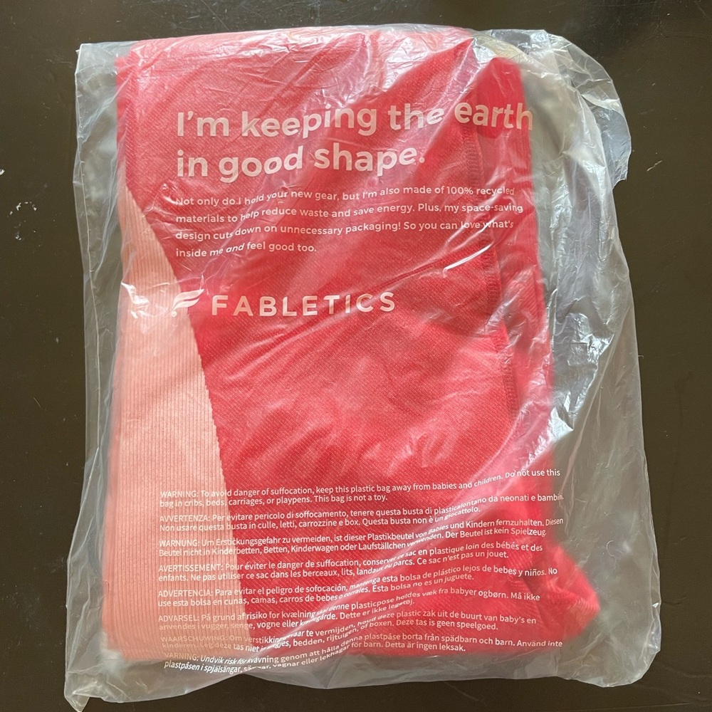 FABLETICS High Waisted Seamless Rib Legging Salsa Red Multicolor Size L - Picture 4 of 8